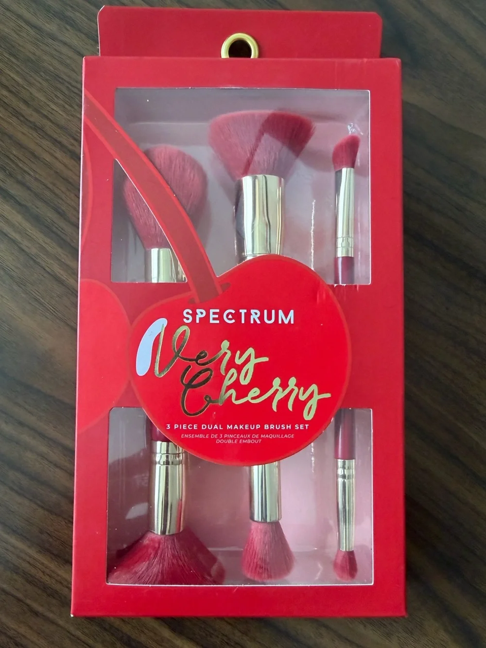 Spectrum Very Cherry 3-Piece Dual Makeup Brush Set - Red